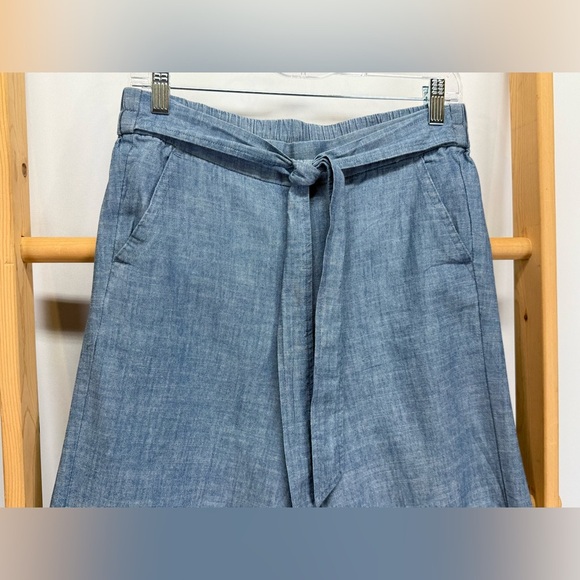 J CREW Chambray belted wide leg Capri pants size 6 - Picture 7 of 12